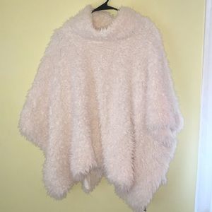 Cream Sherpa poncho